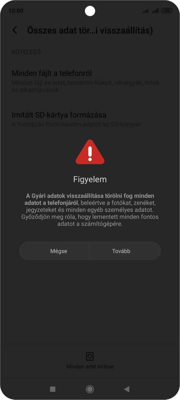 Válaszd a Tovább lehetőséget.