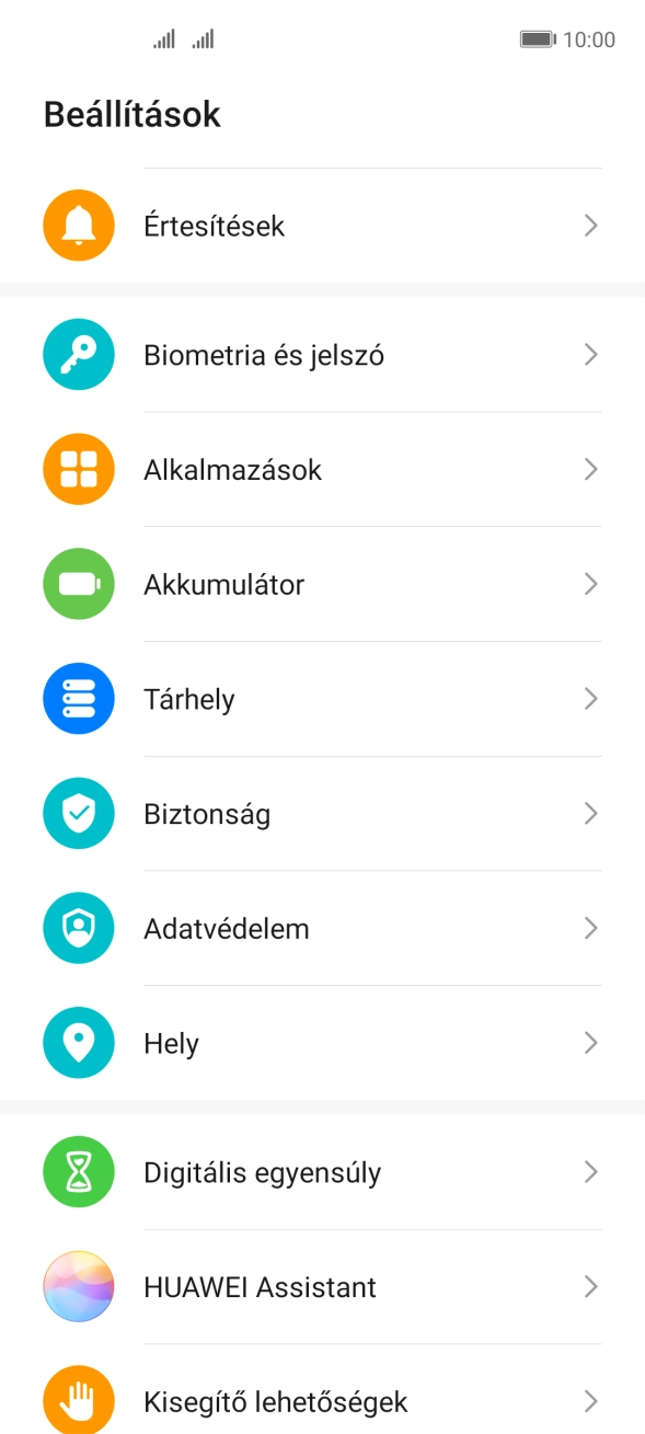 Válaszd a „Biometria és jelszó” lehetőséget.