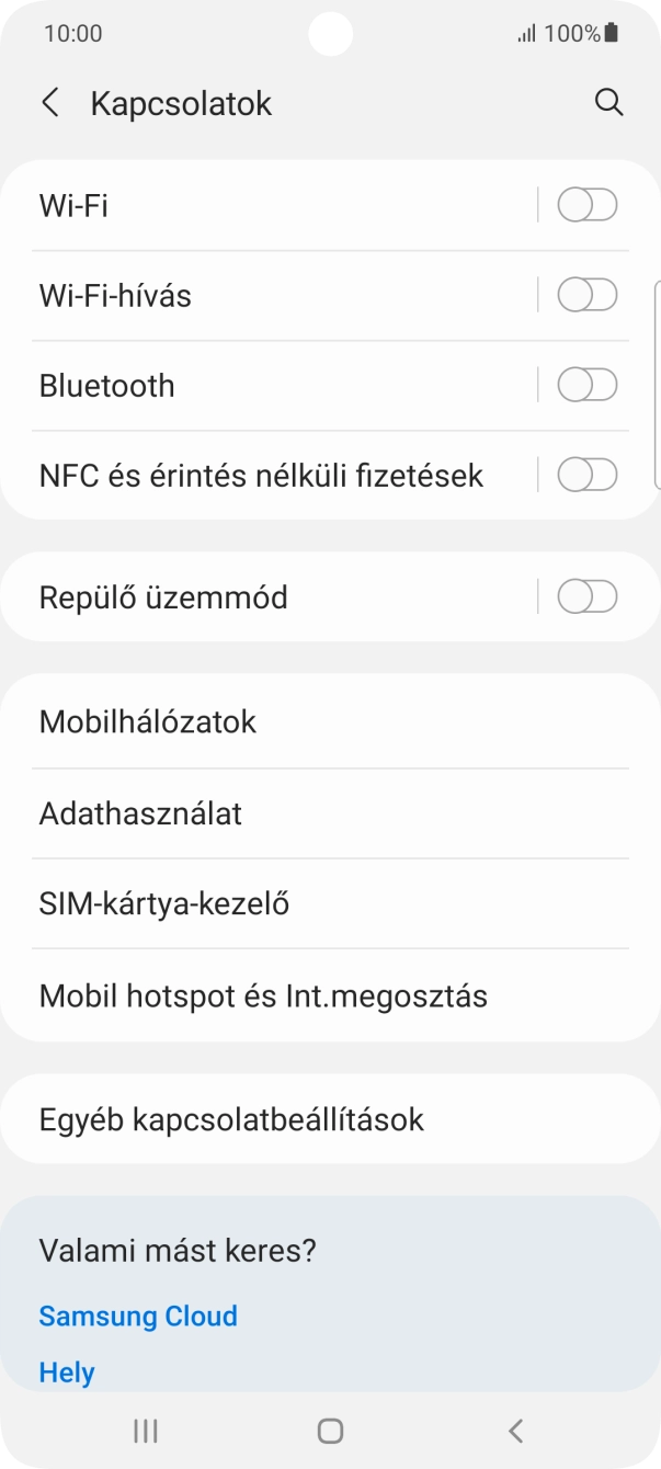 Válaszd a Mobilhálózatok lehetőséget.
