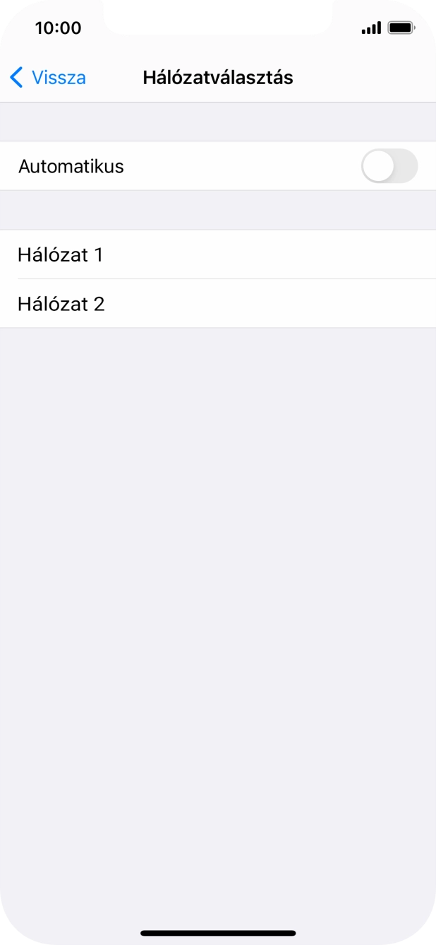 Ha kikapcsolod a funkciót, válaszd a kívánt hálózatot.