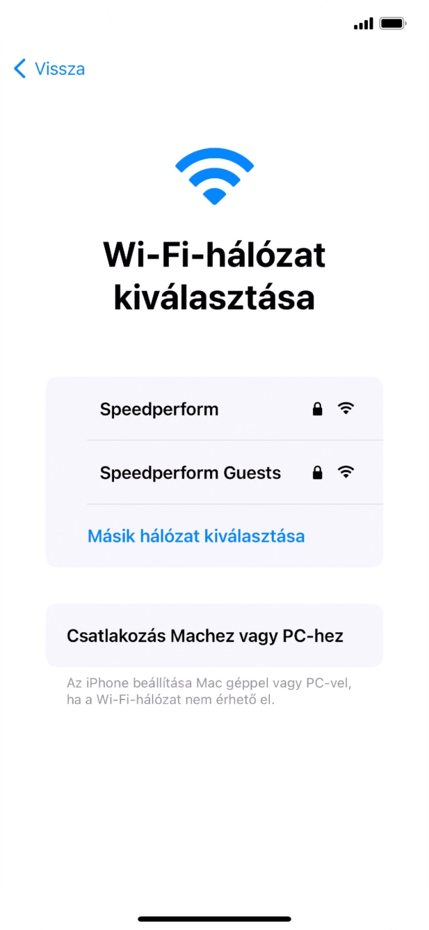 Válaszd ki a kívánt Wi-Fi hálózatot.