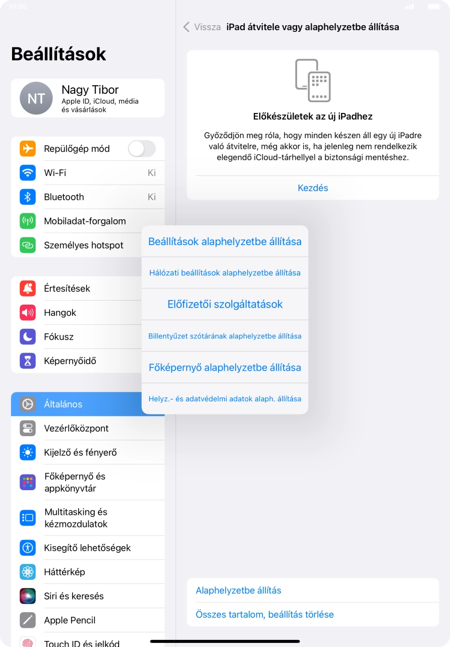 Válaszd a Beállítások alaphelyzetbe állítása lehetőséget.