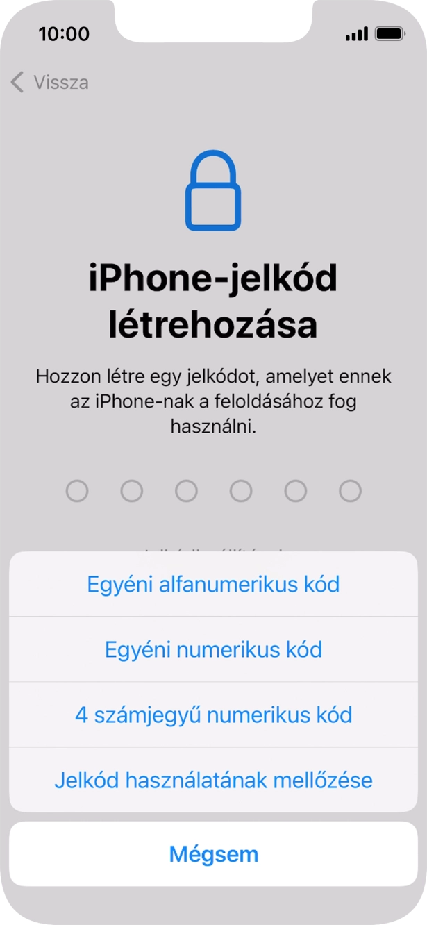 A képernyőzár használatának bekapcsolásához kövesd a képernyőn megjelenő utasításokat, vagy válaszd a Jelkód használatának mellőzése lehetőséget. A képernyőzár használatának bekapcsolásához kövesd a képernyőn megjelenő utasításokat, vagy válaszd a Jelkód használatának mellőzése lehetőséget.