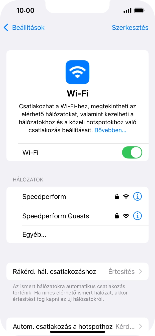 Kattints a kívánt Wi-Fi hálózatra, és írd be a Wi-Fi hálózathoz tartózó jelszót. Kattints a kívánt Wi-Fi hálózatra, és írd be a Wi-Fi hálózathoz tartózó jelszót.