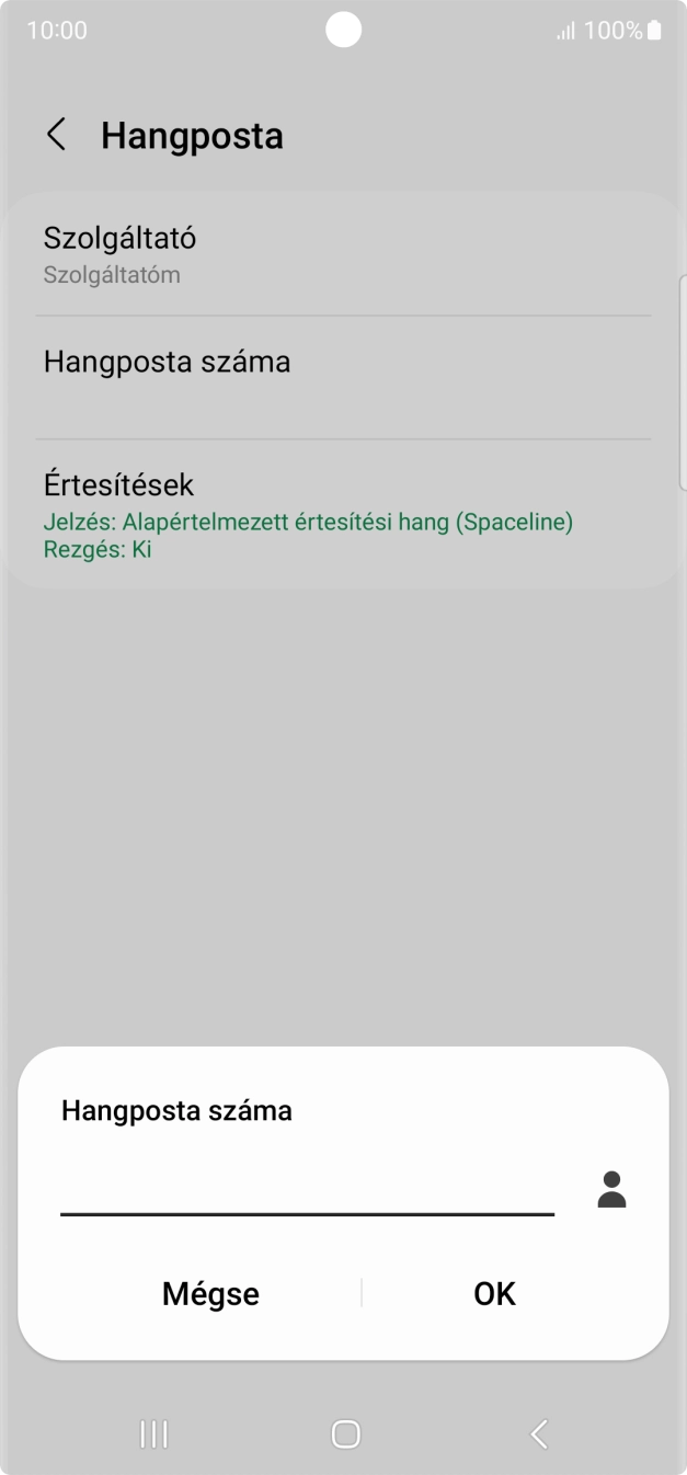 Írd be azt, hogy +36709090999, és válaszd az OK lehetőséget.