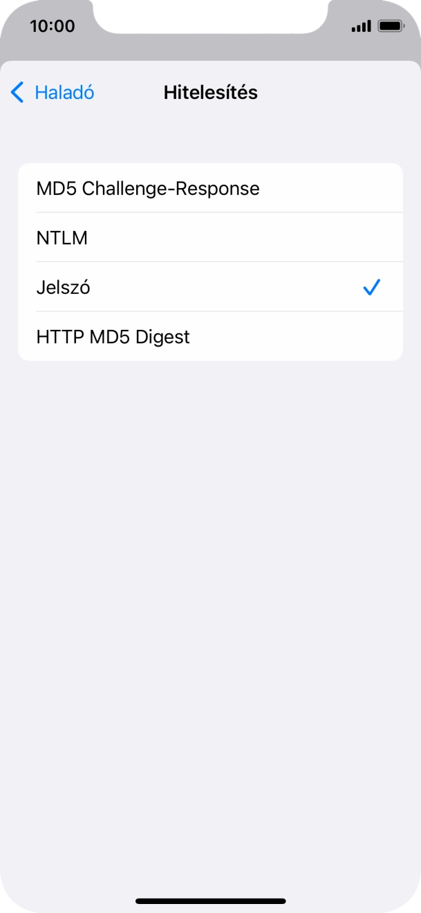 Válaszd a Jelszó lehetőséget.