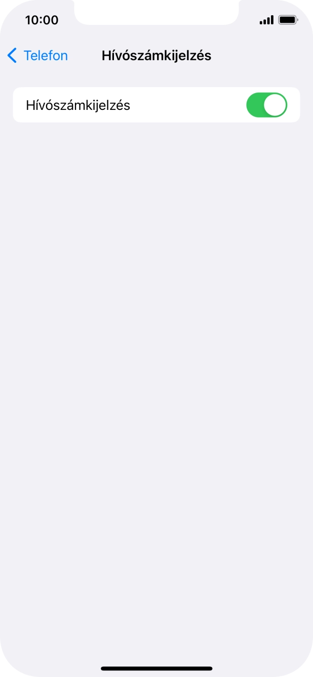 Kattints a „Hívószámkijelzés” melletti csúszkára a funkció be- vagy kikapcsolásához.