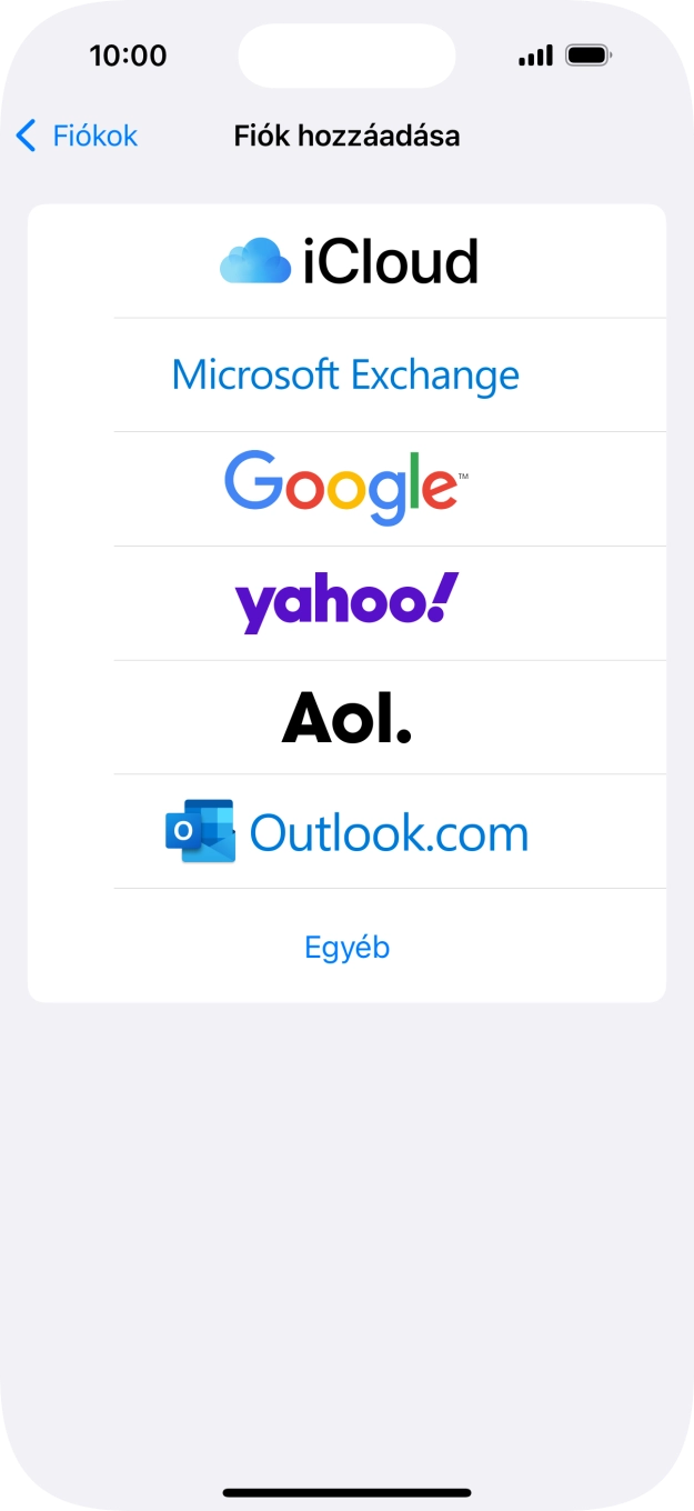 Válaszd az Egyéb lehetőséget.