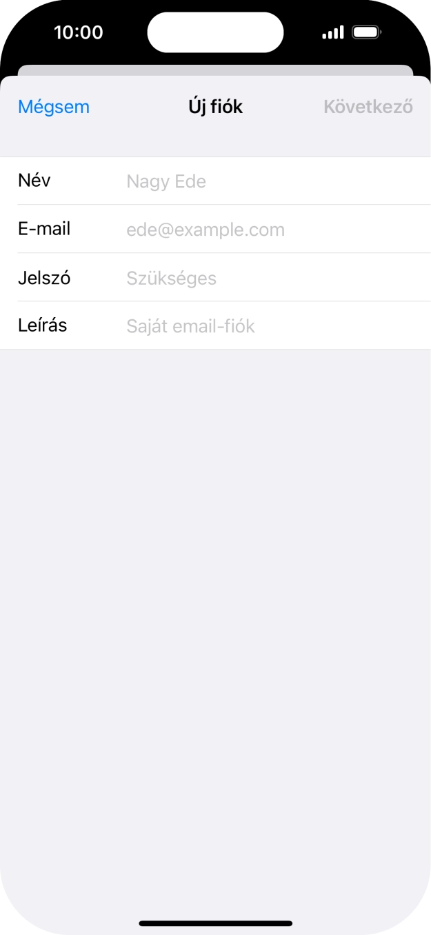 Kattints a Név mezőre, és írd be a kívánt küldőnevet.