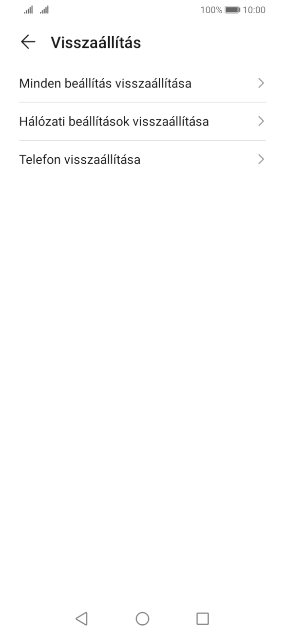 Válaszd a Telefon visszaállítása lehetőséget. Válaszd a Telefon visszaállítása lehetőséget.