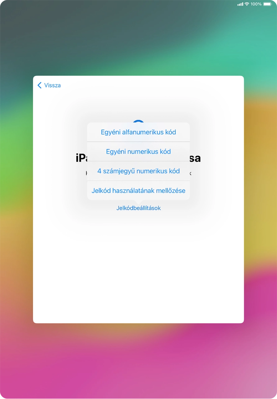 A képernyőzár bekapcsolásához kövesd a képernyőn megjelenő utasításokat, vagy válaszd a Jelkód használatának mellőzése lehetőséget.