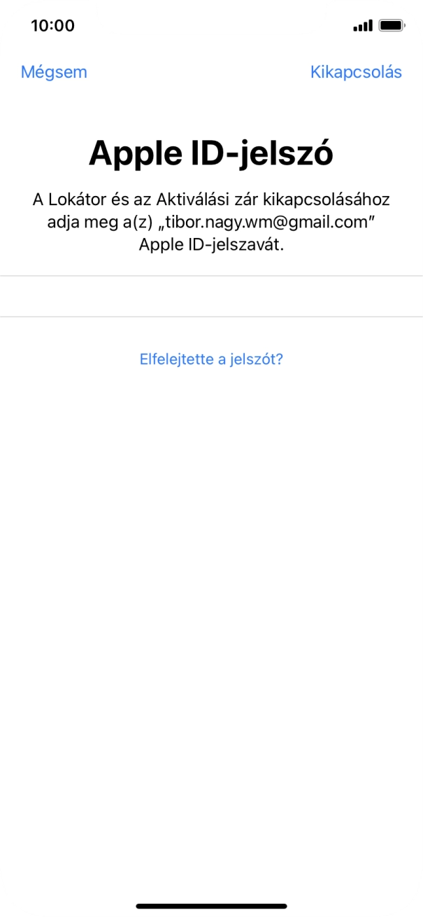 Válaszd a Kikapcsolás lehetőséget. Válaszd a Kikapcsolás lehetőséget.