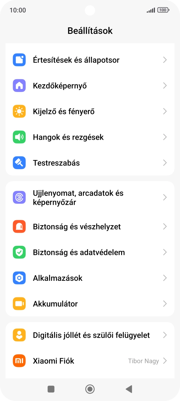 Válaszd az Ujjlenyomat, arcadatok és képernyőzár lehetőséget.