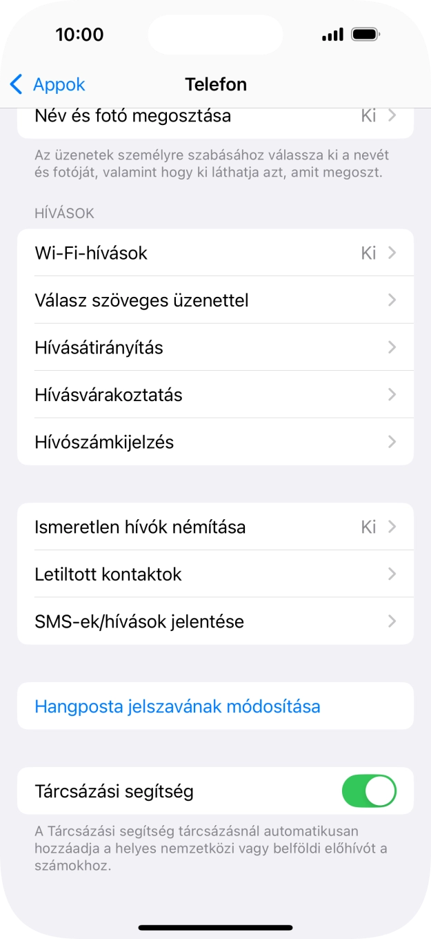 Válaszd a Hívásvárakoztatás lehetőséget.