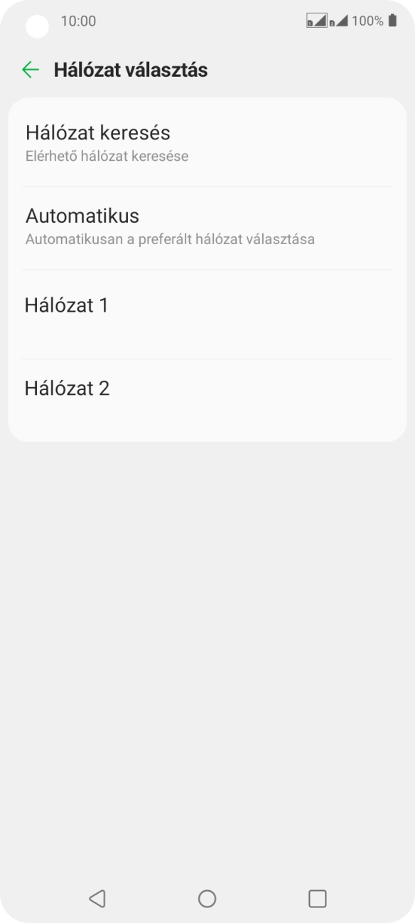 Válaszd ki a kívánt hálózatot.