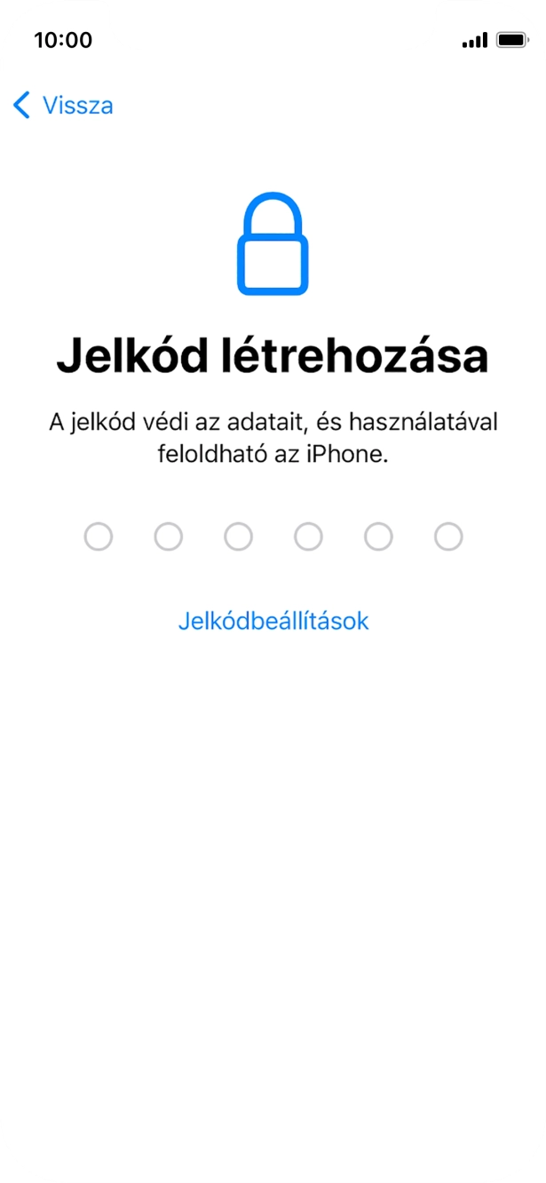 Válaszd a Jelkódbeállítások lehetőséget. Válaszd a Jelkódbeállítások lehetőséget.