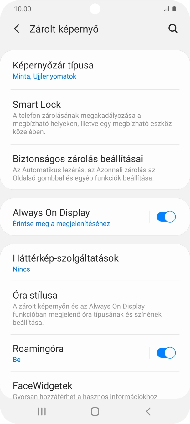 Válaszd a Képernyőzár típusa lehetőséget, és írd be az extra képernyőzárkódot, amit korábban már beállítottál.