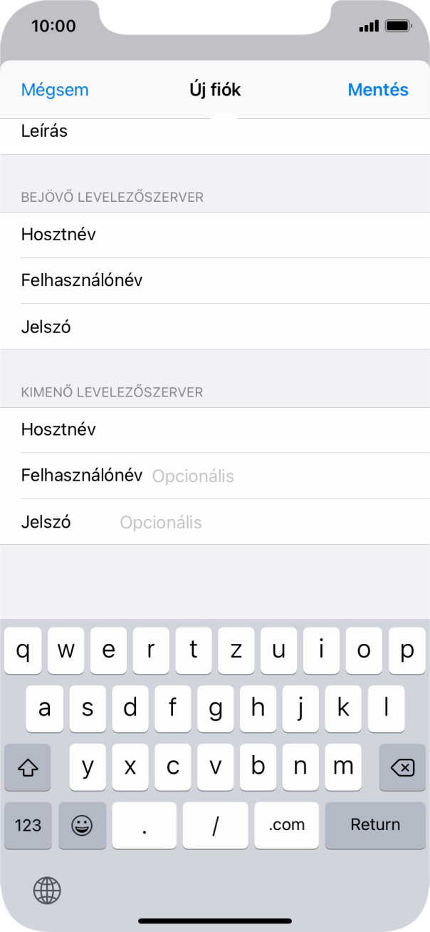 Kattints a Felhasználónév mezőre, és írd be az e-mail-fiókodhoz tartozó felhasználónevet.