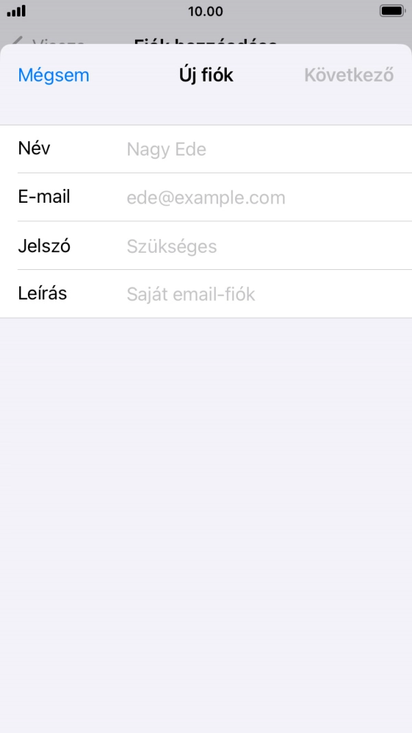 Kattints a Név mezőre, és írd be a kívánt küldőnevet.