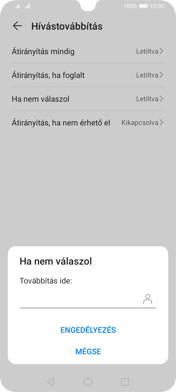 Írd be azt, hogy +36709090999, és válaszd az ENGEDÉLYEZÉS lehetőséget.