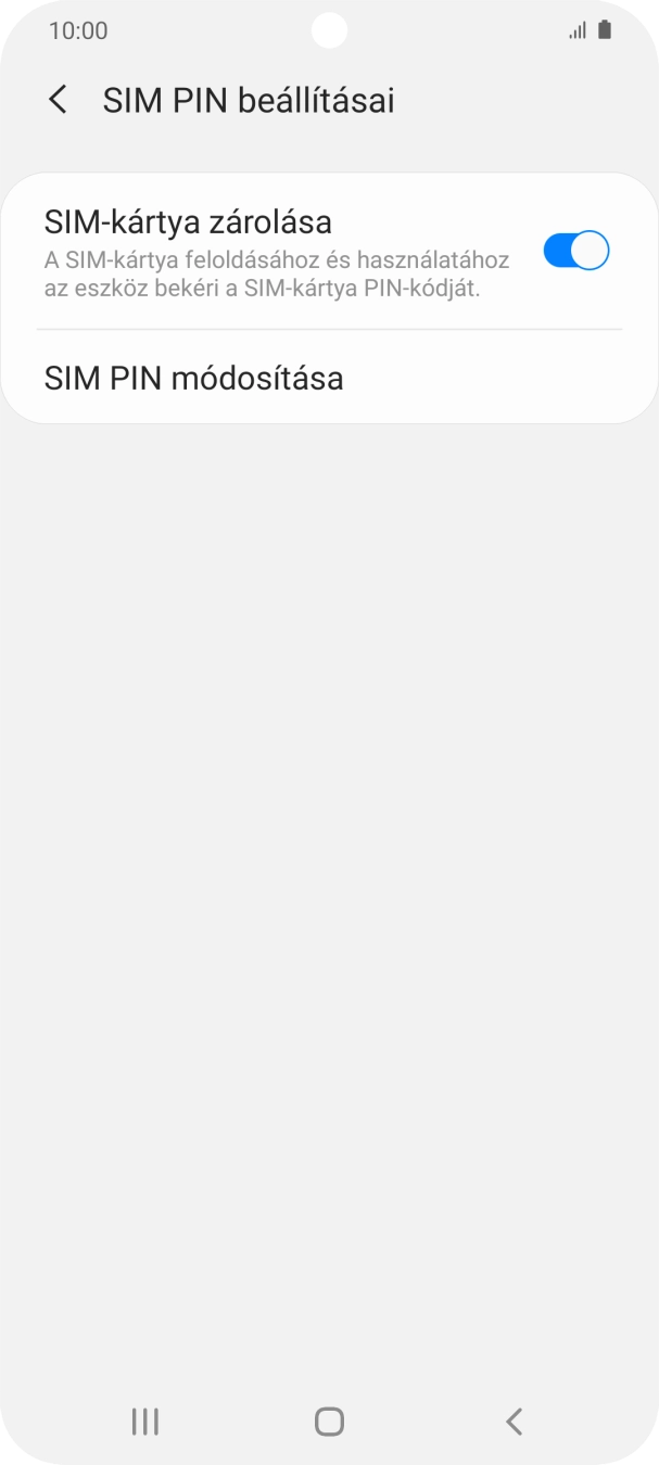 Kattints a „SIM-kártya zárolása” melletti csúszkára a funkció be- vagy kikapcsolásához.