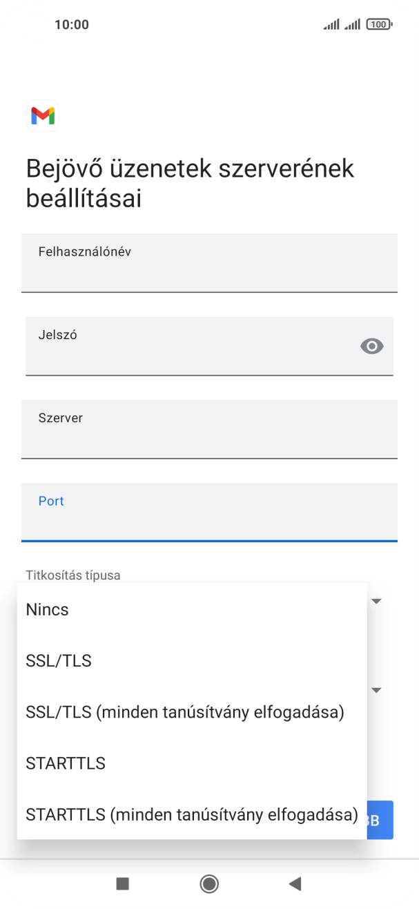 Válaszd a Nincs lehetőséget.