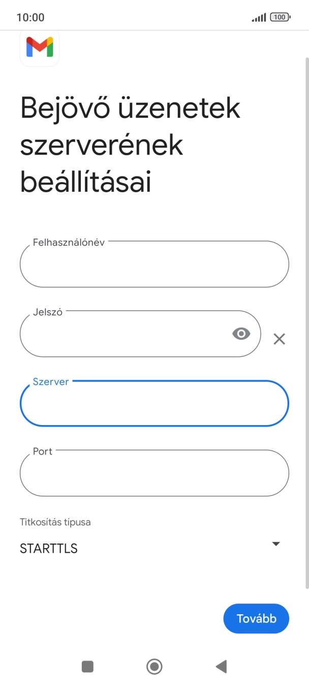 Kattints a „Port” alatti mezőre, és írd be a következőt: 993.