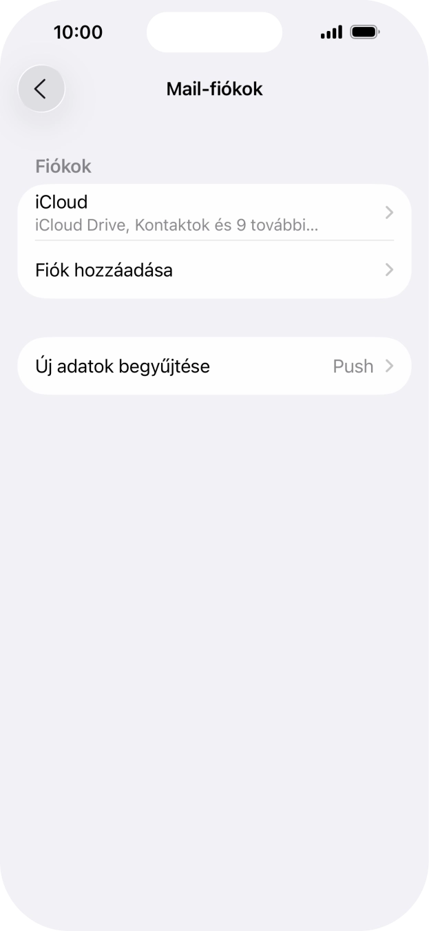 Válaszd a Fiók hozzáadása lehetőséget.