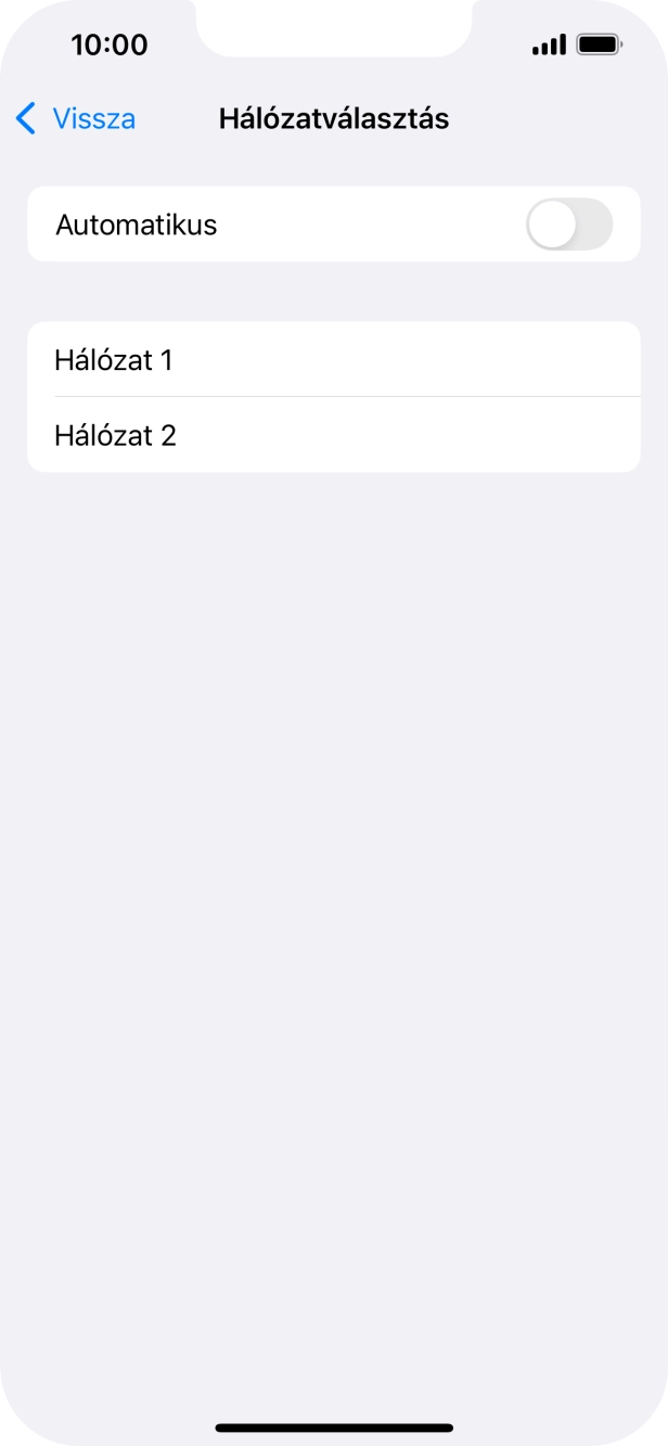Ha kikapcsolod a funkciót, válaszd a kívánt hálózatot.