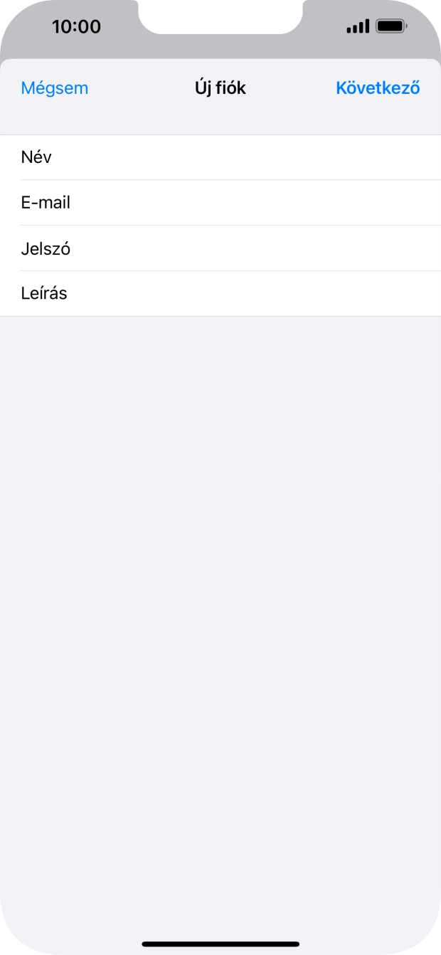 Kattints a Leírás mezőre, és írd be az e-mail-fiók kívánt nevét.