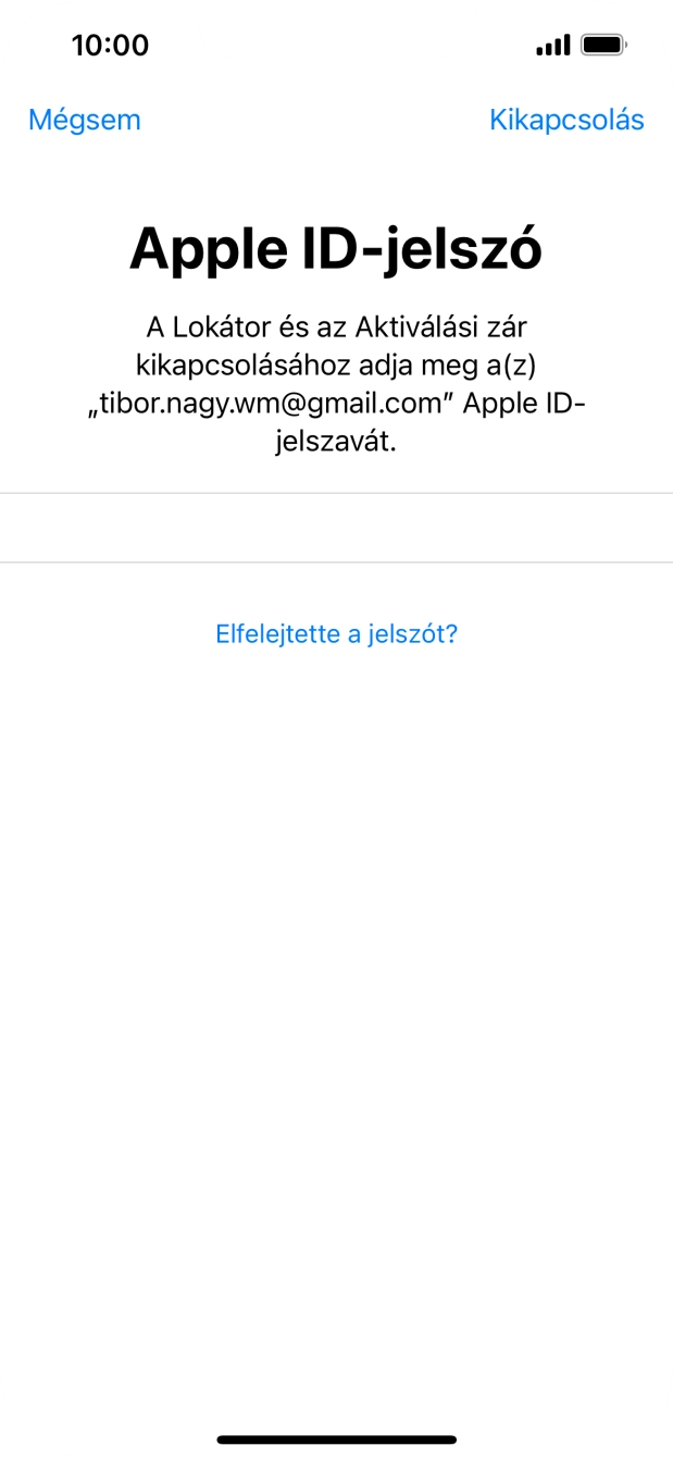 Válaszd a Kikapcsolás lehetőséget.