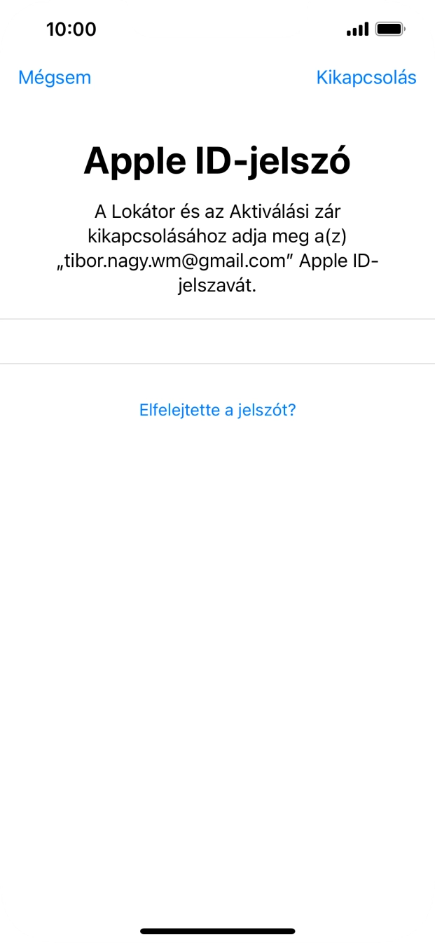 Válaszd a Kikapcsolás lehetőséget.