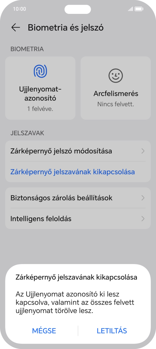 Válaszd a LETILTÁS lehetőséget.