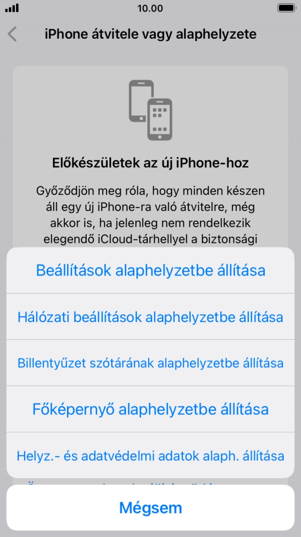 Válaszd a Beállítások alaphelyzetbe állítása lehetőséget.