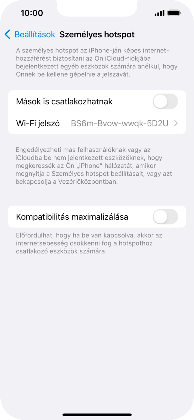 Kattints a Wi-Fi jelszó mezőre, és írd be a kívánt jelszót. Kattints a Wi-Fi jelszó mezőre, és írd be a kívánt jelszót.