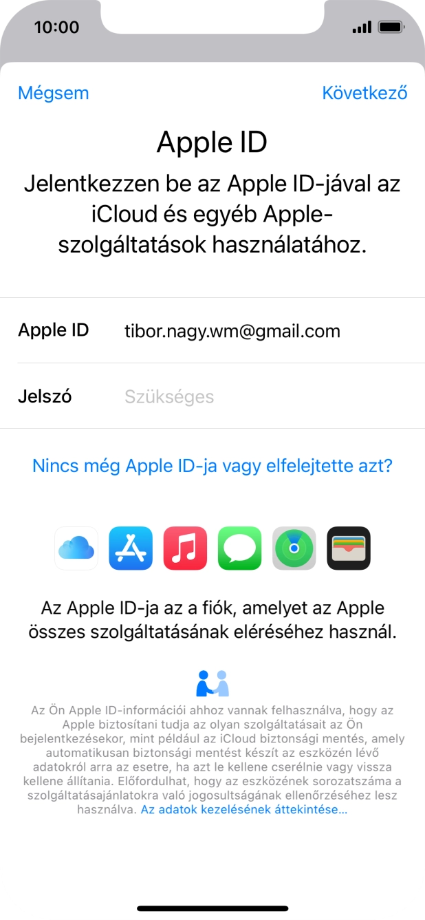 Kattints a „Jelszó” melletti mezőre, és írd be az Apple ID-d jelszavát. Kattints a „Jelszó” melletti mezőre, és írd be az Apple ID-d jelszavát.