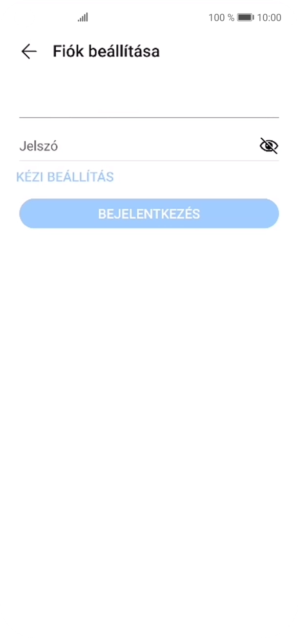 Kattints a Jelszó mezőre, és írd be az e-mail-fiókodhoz tartozó jelszót.