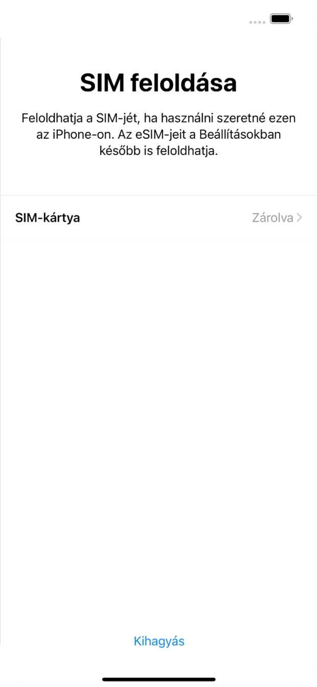 Válaszd a SIM-kártya lehetőséget.