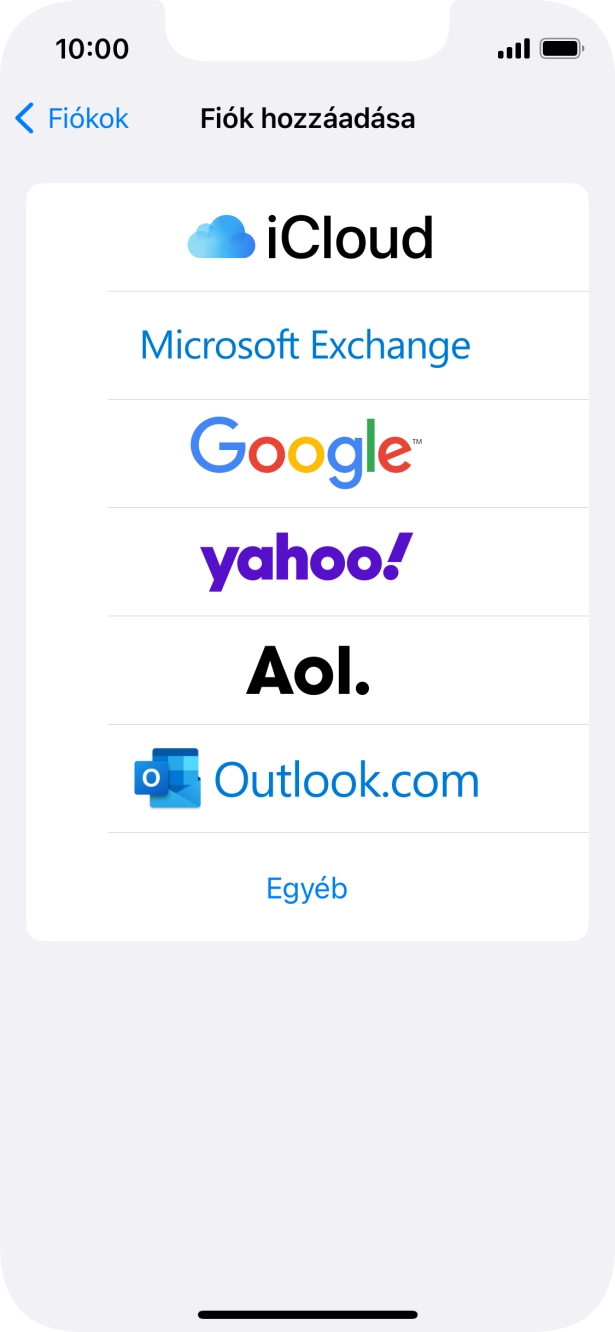 Válaszd az Egyéb lehetőséget.