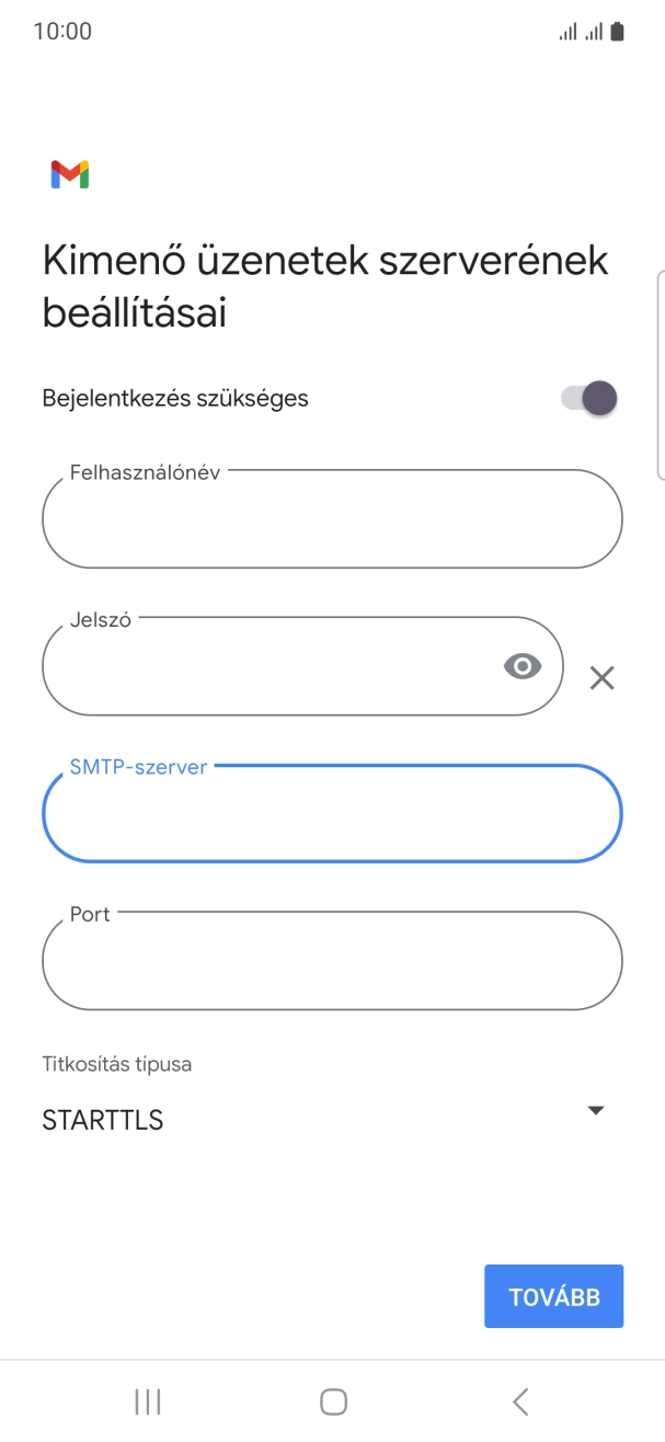 Kattints a „Port” alatti mezőre, és írd be a következőt: 993.