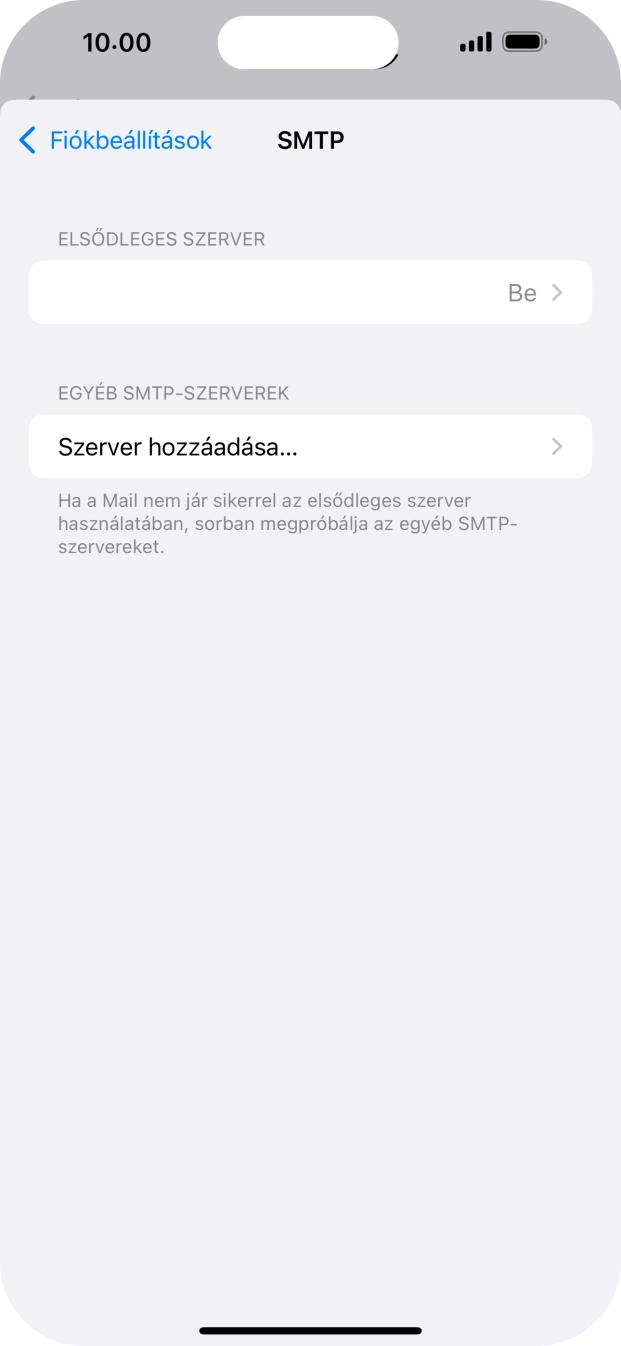 Kattints az „ELSŐDLEGES SZERVER” alatti mezőre.