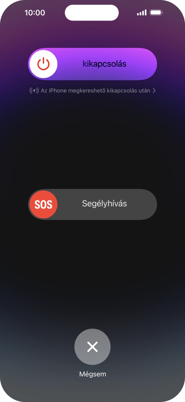 Kattints a kikapcsolás ikonra, és húzd az ikont jobbra.