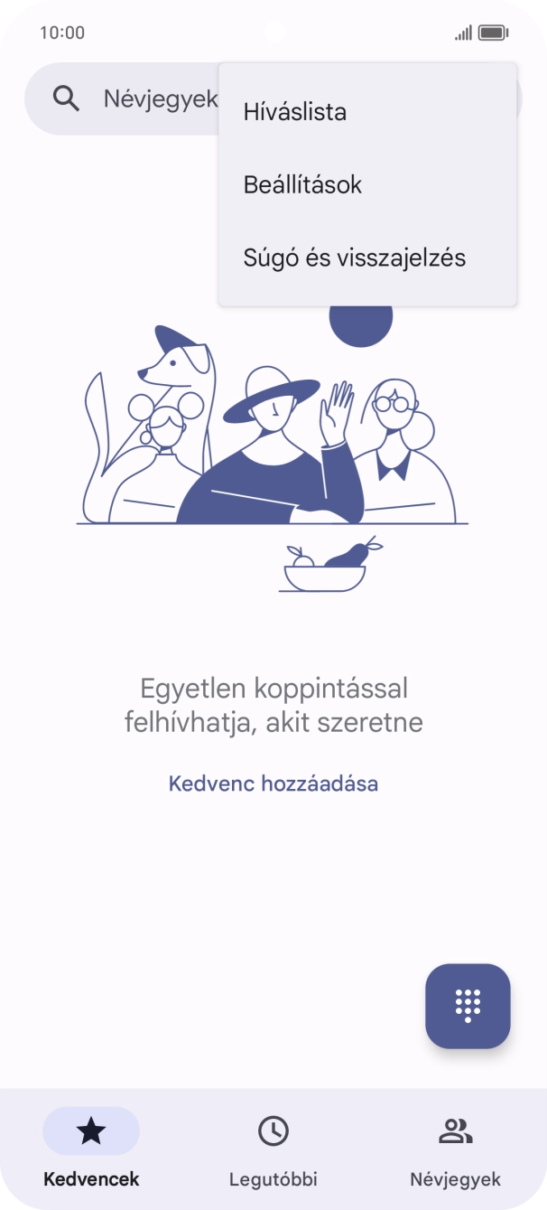 Válaszd a Beállítások lehetőséget.