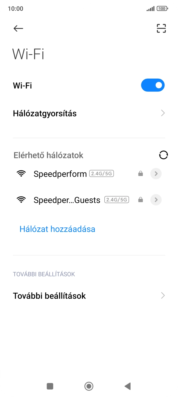 Válaszd ki a kívánt Wi-Fi hálózatot. Válaszd ki a kívánt Wi-Fi hálózatot.