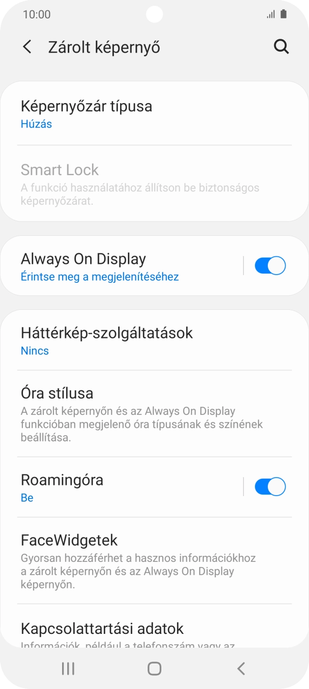 Válaszd a Képernyőzár típusa lehetőséget.