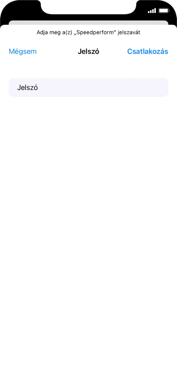 Írd be a Wi-Fi hálózatodhoz tartózó jelszót, és válaszd a Csatlakozás lehetőséget.