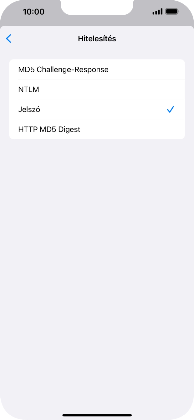 Válaszd a Jelszó lehetőséget.