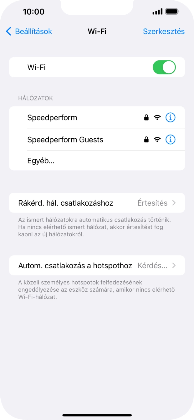 Kattints a kívánt Wi-Fi hálózatra, és írd be a Wi-Fi hálózathoz tartózó jelszót. Kattints a kívánt Wi-Fi hálózatra, és írd be a Wi-Fi hálózathoz tartózó jelszót.