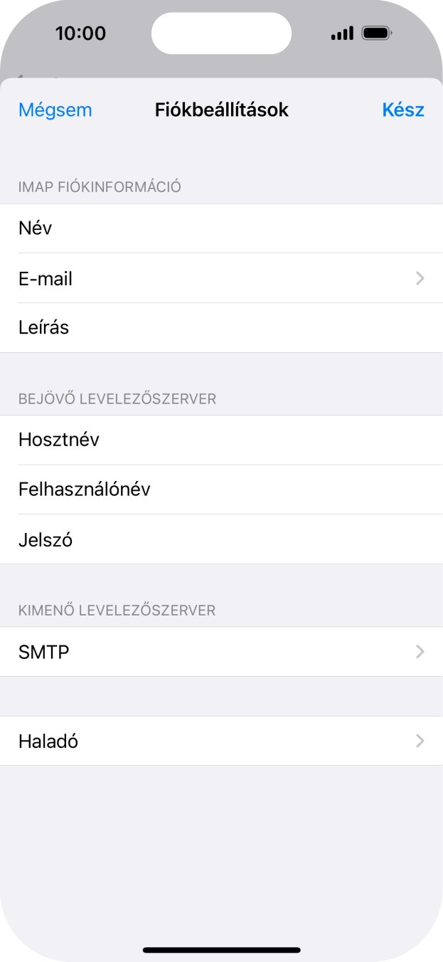 Válaszd az SMTP lehetőséget.