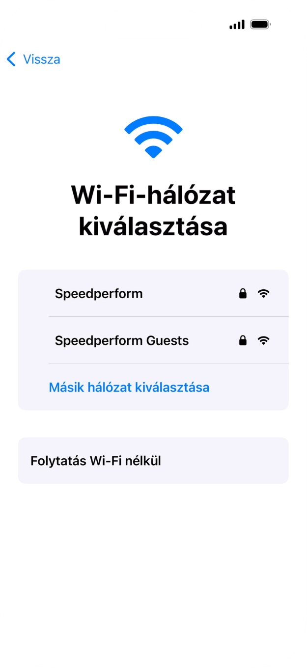 Válaszd ki a kívánt Wi-Fi hálózatot.